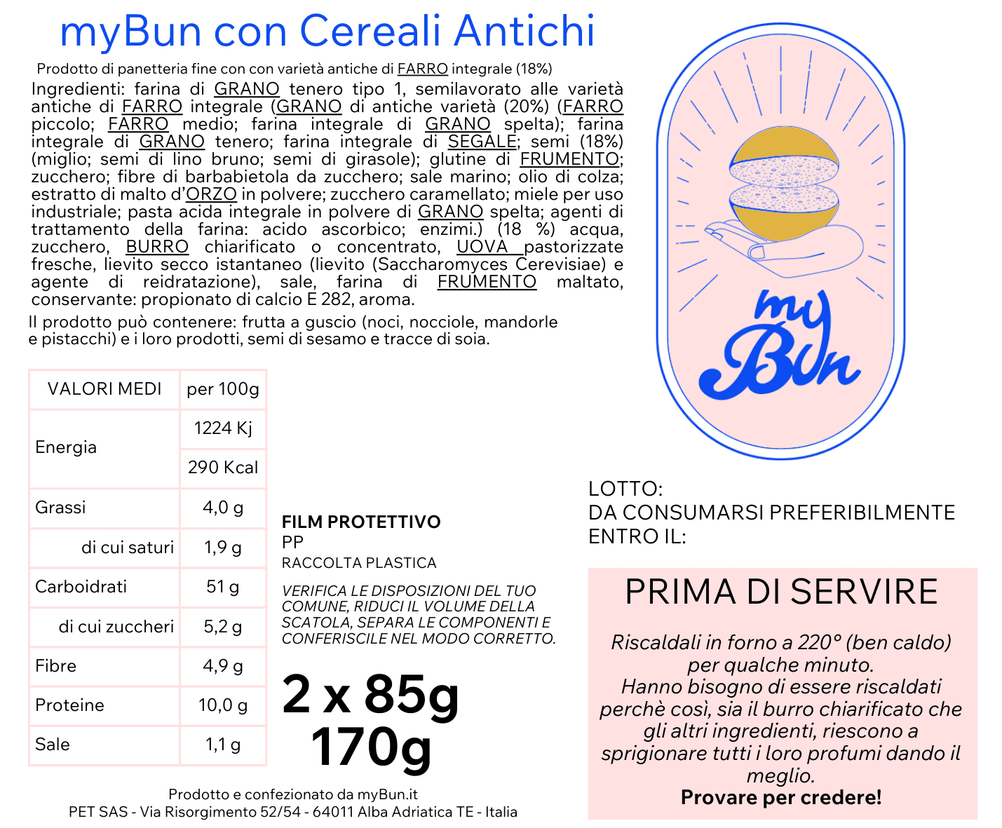 Panino per hamburger - myBun con Cereali Antichi - immagine 4